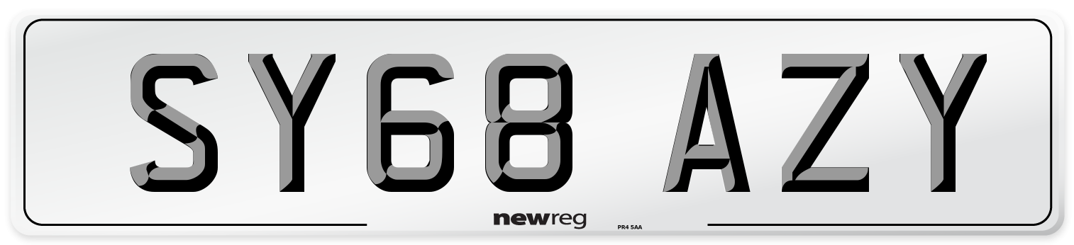SY68 AZY Number Plate from New Reg